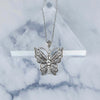 Filigree Art Butterfly Design Women Silver Pendant Necklace - Filigranist Jewelry
