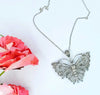 Filigree Art Butterfly Figured Women Silver Pendant Necklace - Filigranist Jewelry