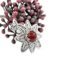 Filigree Art Carnelian Gemstone Sunflower Design Women Silver Pendant Necklace - Filigranist Jewelry
