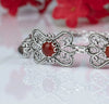 Carnelian Gemstone 925 Sterling Silver Artisan Handcrafted Filigree Art Butterfly Link Bracelet