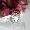925 Sterling Silver Filigree Art Carnelian Gemstone Cocktail Ring
