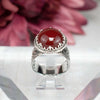925 Sterling Silver Filigree Art Carnelian Gemstone Cocktail Ring