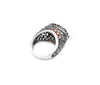 925 Sterling Silver Filigree Art Carnelian Gemstone Oval Dome Ring