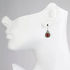 925 Sterling Silver Filigree Art Red Agate Gemstone Lace Design Drop Earrings