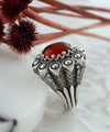Filigree Art Carnelian Gemstone Women Statement Dome Ring - Filigranist Jewelry