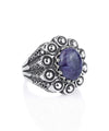 Filigree Art Charoite Gemstone Women Statement Dome Ring