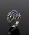 Filigree Art Charoite Gemstone Women Statement Dome Ring