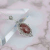 Filigree Art Cherry Quartz Gemstone Women Silver Oval Pendant Necklace - Filigranist Jewelry