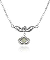 925 Sterling Silver Filigree Art Citrine / Blue Quartz Heart to Heart Choker Necklace