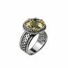925 Sterling Silver Filigree Art Citrine Gemstone Cocktail Ring