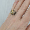 925 Sterling Silver Filigree Art Citrine Gemstone Cocktail Ring