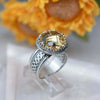 925 Sterling Silver Filigree Art Citrine Gemstone Cocktail Ring