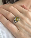 Filigree Art Citrine Gemstone Women Silver Cocktail Ring - Filigranist Jewelry