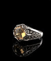 Filigree Art Citrine Gemstone Women Silver Cocktail Ring - Filigranist Jewelry
