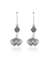 925 Sterling Silver Filigree Art Double Heart Dangle Women Earrings