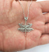 925 Sterling Silver Filigree Art Dragonfly Design Pendant Necklace