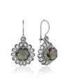 Filigree Art Flower Design Alexandrite Gemstone Women Silver Drop Earrings