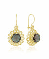 Filigree Art Flower Design Gold Plated Silver Alexandrite Gemstone Women Drop Earrings