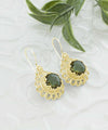 Filigree Art Flower Design Gold Plated Silver Alexandrite Gemstone Women Drop Earrings