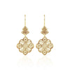 Filigree Art Flower Design Gold Plated Sterling Silver Women Dangle Drop Earrings