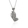 925 Sterling Silver Filigree Art Flying Butterfly Pendant Necklace