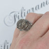 925 Sterling Silver Filigree Art Gray Moonstone Gemstone Cocktail Women Ring