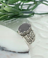 Sterling Silver Filigree Art Gray Moonstone Gemstone Tulip Detailed Women Cocktail Ring