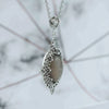 Filigree Art Gray Moonstone Gemstone Women Silver Oval Pendant Necklace - Filigranist Jewelry