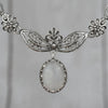 925 Sterling Silver Filigree Art Moonstone Gemstone Paisley Design Necklace