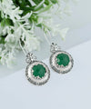 Sterling Silver Filigree Art Green Agate Gemstone Floral Drop Earrings