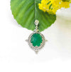 Filigree Art Green Agate Gemstone Women Silver Oval Pendant Necklace - Filigranist Jewelry