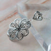 925 Sterling Silver Filigree Art Heart to Heart Design Pendant Necklace
