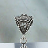 925 Sterling Silver Filigree Art Heart to Heart Design Pendant Necklace
