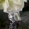 Filigree Art Labradorite Gemstone Butterfly Design Women Silver Cocktail Ring