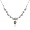 Filigree Art Labradorite Gemstone Women Silver Princess Necklace