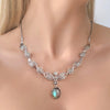 Filigree Art Labradorite Gemstone Women Silver Princess Necklace