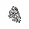 925 Sterling Silver Filigree Art Lace Embroidery Cross Cocktail Ring