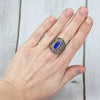 Filigree Art Lapis Lazuli Gemstone Lace Detailed Women Silver Statement Ring