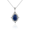 Filigree Art Lapis Lazuli Gemstone Women Silver Oval Pendant Necklace - Filigranist Jewelry