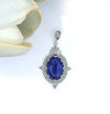 Filigree Art Lapis Lazuli Gemstone Women Silver Oval Pendant Necklace - Filigranist Jewelry