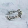 Lemon Quartz Gemstone 925 Sterling Silver Artisan Crafted Filigree Art Double Swan Design Cuff Bracelet