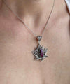 Filigree Art Mojave Turquoise Gemstone Blossoming Lotus Flower Women Silver Pendant Necklace