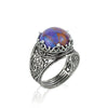925 Sterling Silver Filigree Art Mojave Gemstone Cocktail Women Ring