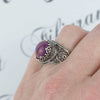 Filigree Art Mojave Turquoise Gemstone Crown Design Women Silver Cocktail Ring - Filigranist Jewelry