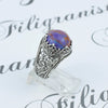 925 Sterling Silver Filigree Art Mojave Gemstone Cocktail Women Ring
