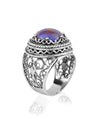 Sterling Silver Filigree Art Mojave Turquoise Gemstone Women Bold Ring