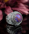 Sterling Silver Filigree Art Mojave Turquoise Gemstone Women Bold Ring