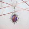 Filigree Art Mojave Turquoise Gemstone Women Silver Oval Pendant Necklace - Filigranist Jewelry