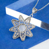 Filigree Art Moonstone Gemstone Sunflower Design Women Silver Pendant Necklace - Filigranist Jewelry