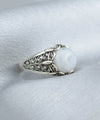 Filigree Art Moonstone Gemstone Women Silver Cocktail Ring